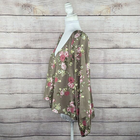 Show Me Your Mumu Chelsey St Gaudens Balloon Sleeve Chiffon Floral Blouse Medium - Picture 2 of 8